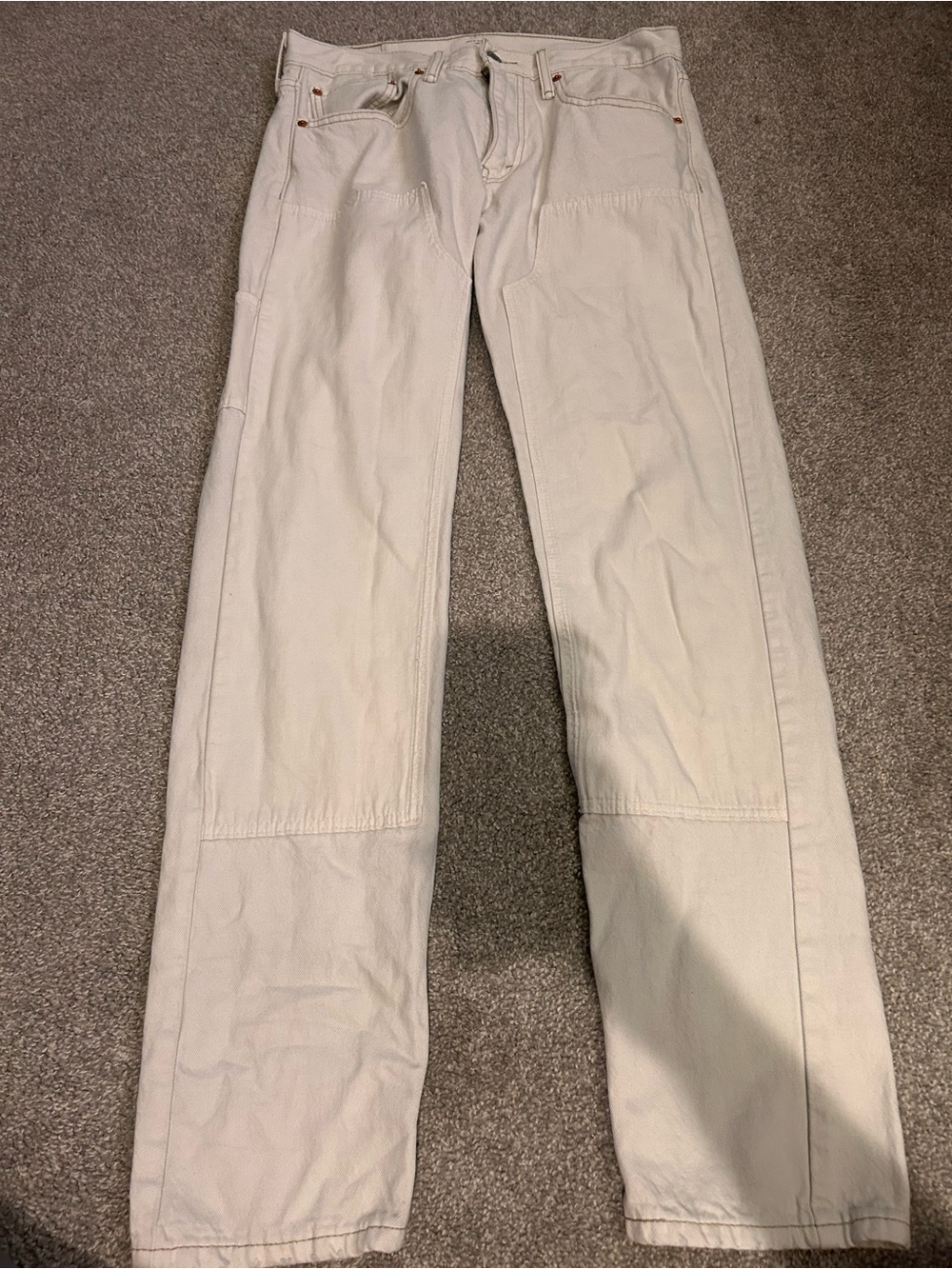 Levi’s 502 Men’s Light Cream Straight-Leg Jeans